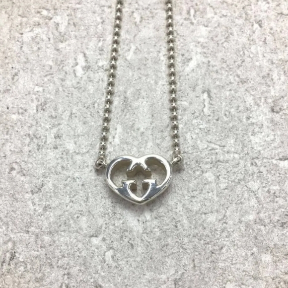 SALE on RARE! GUCCI DOUBLE HEART 💕 Necklace 925 Sterling Silver SO POPULAR!!!! - Picture 5 of 5
